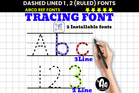Dashed Lined Ruled Tracing: The Perfect Font for Learning and Creativity