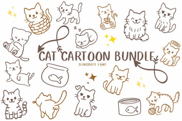 Whisker-Worthy Design: Unleashing the Cat Cartoon Bundle